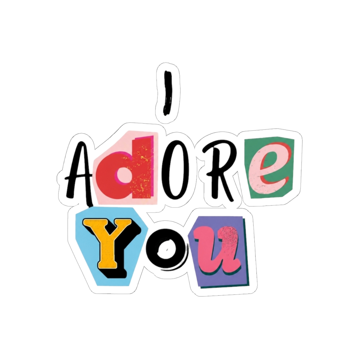 Fred again.. I Adore You Cutout Typography Logo Design - alternate angle 1, merchandise