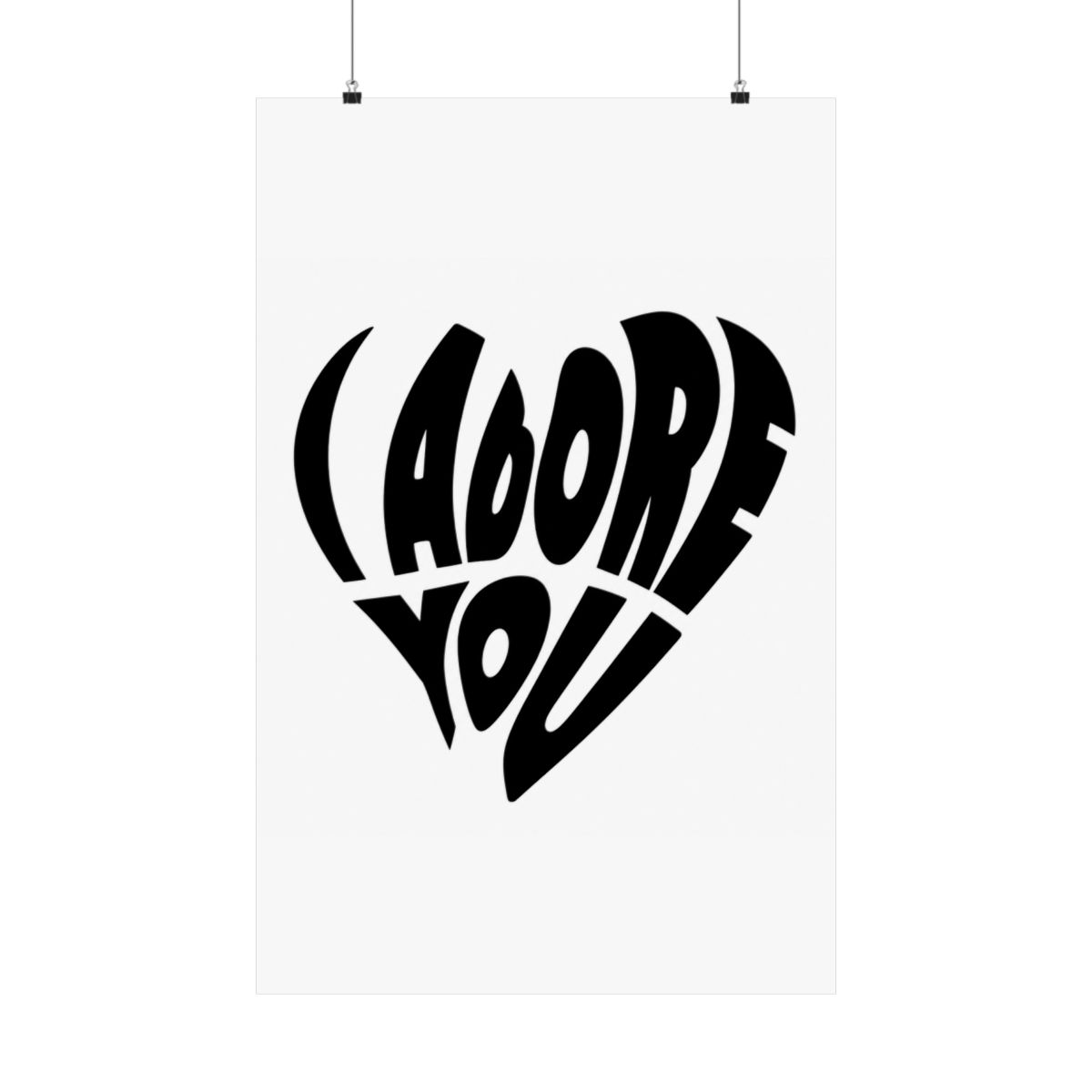I adore you inspired by Fred Again & Obongjayar | Black Typography Wall Art | House EDM Techno Music Festival Lover Gift | Unframed Print - alternate angle 3, merchandise