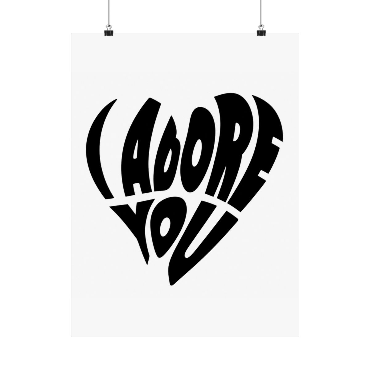I adore you inspired by Fred Again & Obongjayar | Black Typography Wall Art | House EDM Techno Music Festival Lover Gift | Unframed Print - alternate angle 1, merchandise